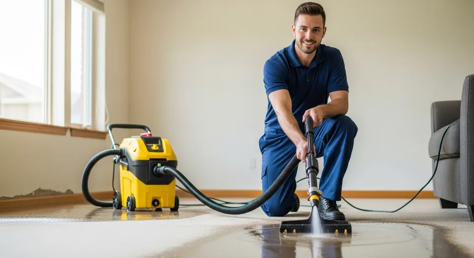 Water Damage Restoration professional at work in Kitchener